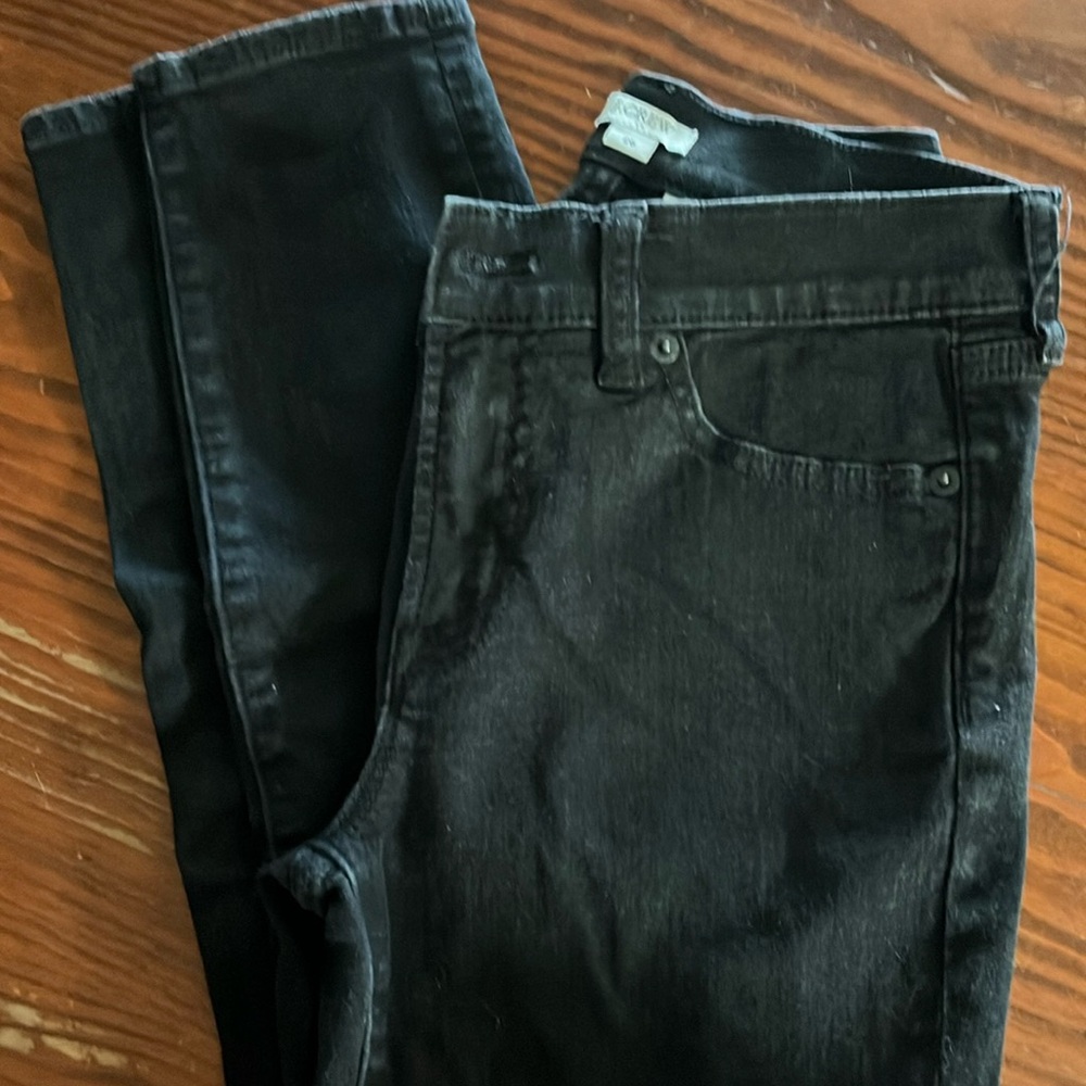 J Crew Black Denim jeans size 26 straight leg